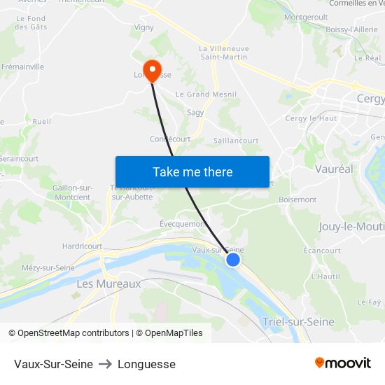 Vaux-Sur-Seine to Longuesse map