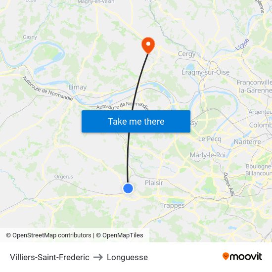Villiers-Saint-Frederic to Longuesse map