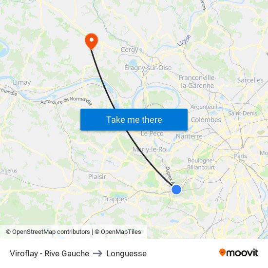 Viroflay - Rive Gauche to Longuesse map