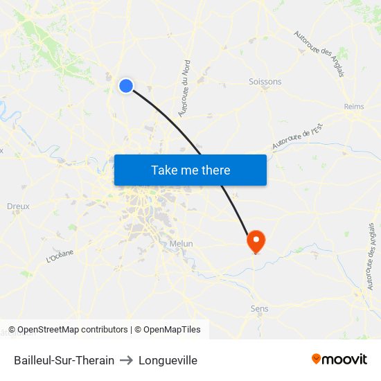 Bailleul-Sur-Therain to Longueville map