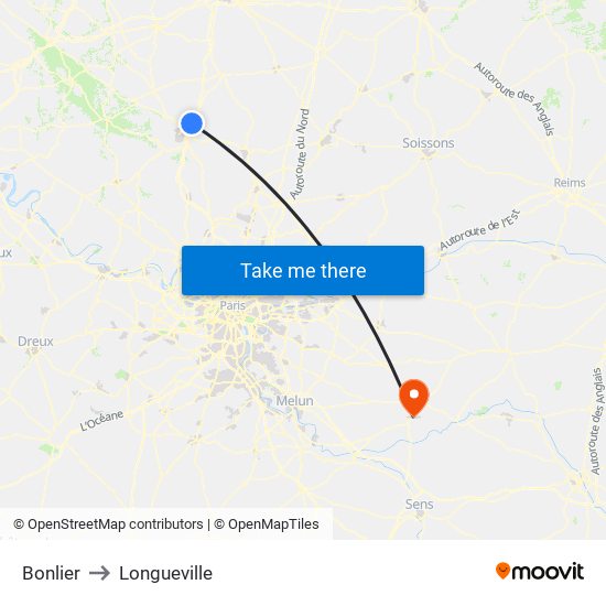 Bonlier to Longueville map