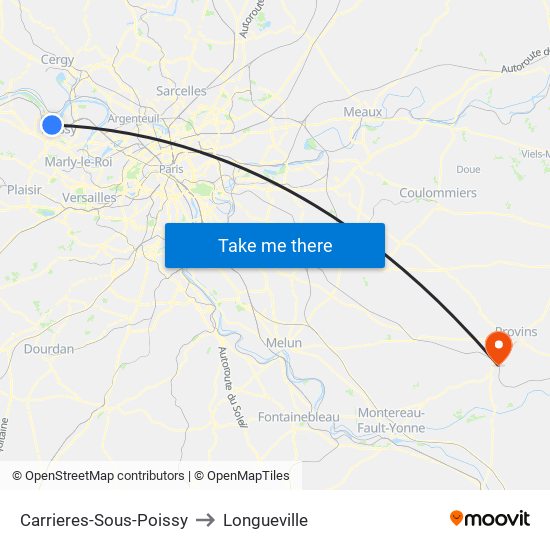 Carrieres-Sous-Poissy to Longueville map