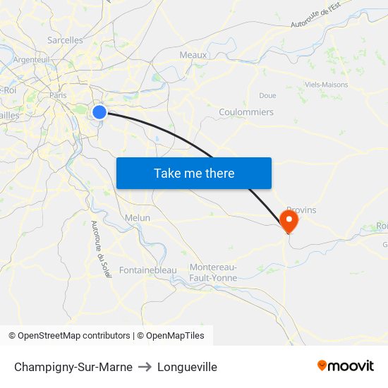 Champigny-Sur-Marne to Longueville map