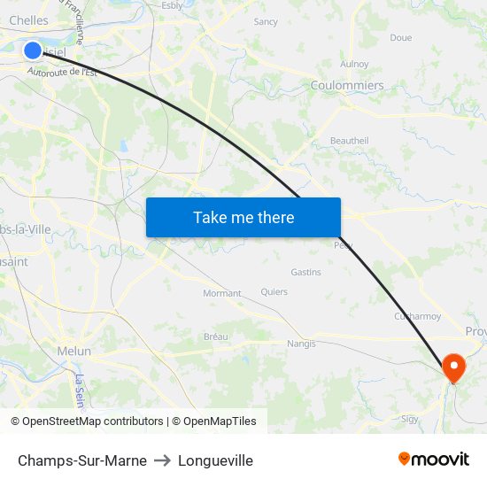 Champs-Sur-Marne to Longueville map