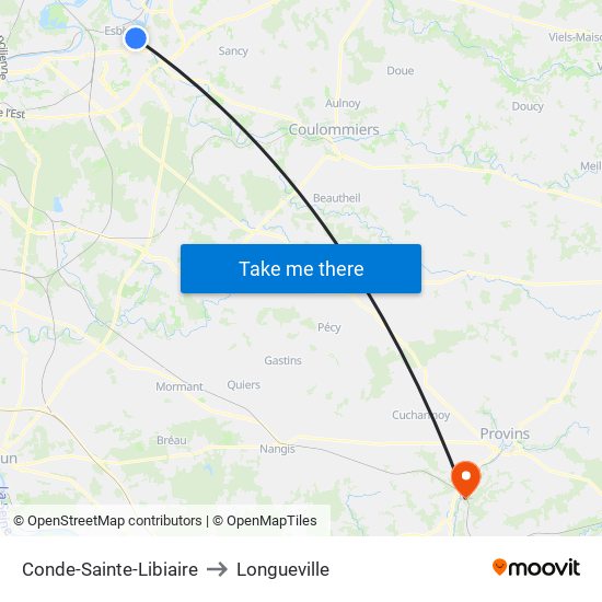 Conde-Sainte-Libiaire to Longueville map
