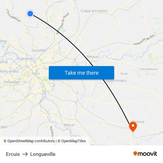 Ercuis to Longueville map