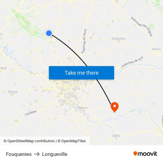 Fouquenies to Longueville map