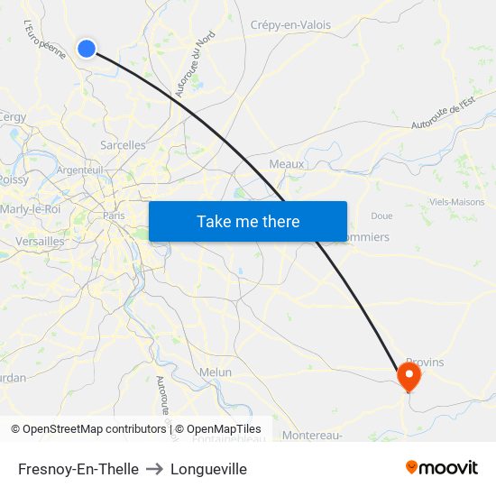 Fresnoy-En-Thelle to Longueville map