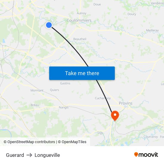 Guerard to Longueville map