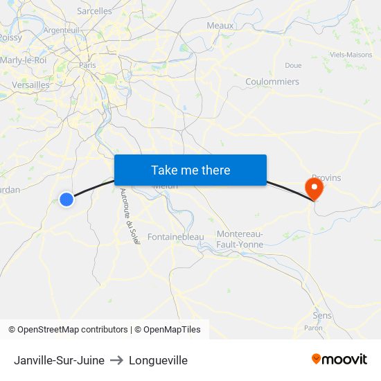 Janville-Sur-Juine to Longueville map