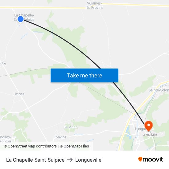 La Chapelle-Saint-Sulpice to Longueville map
