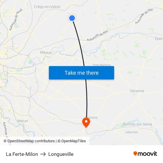 La Ferte-Milon to Longueville map