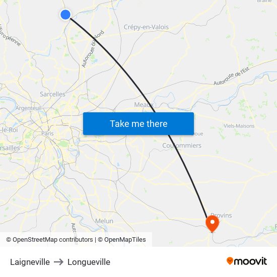 Laigneville to Longueville map