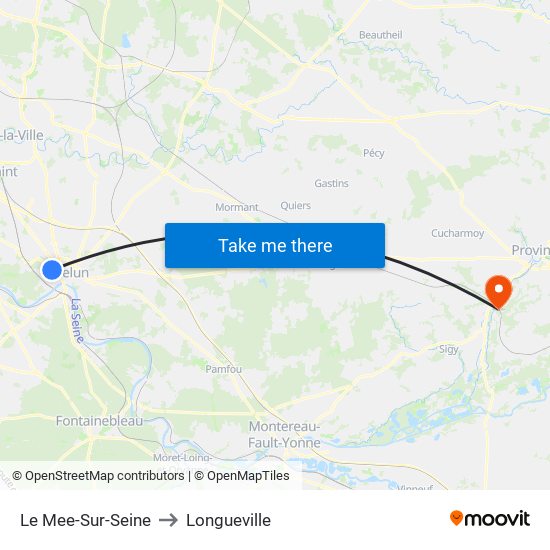 Le Mee-Sur-Seine to Longueville map
