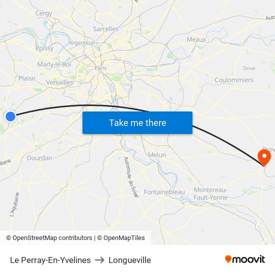 Le Perray-En-Yvelines to Longueville map