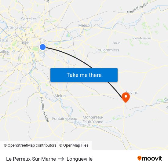 Le Perreux-Sur-Marne to Longueville map