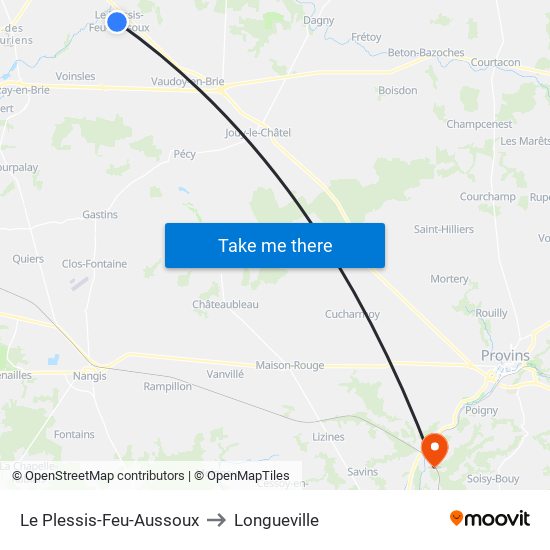 Le Plessis-Feu-Aussoux to Longueville map