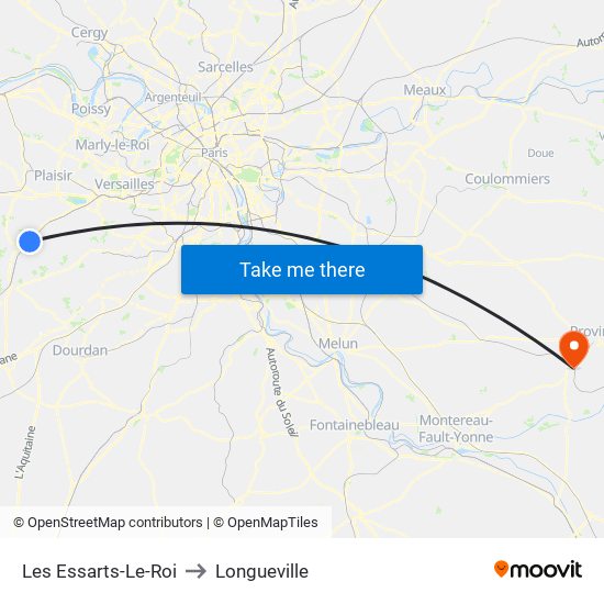 Les Essarts-Le-Roi to Longueville map