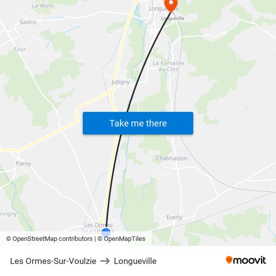 Les Ormes-Sur-Voulzie to Longueville map