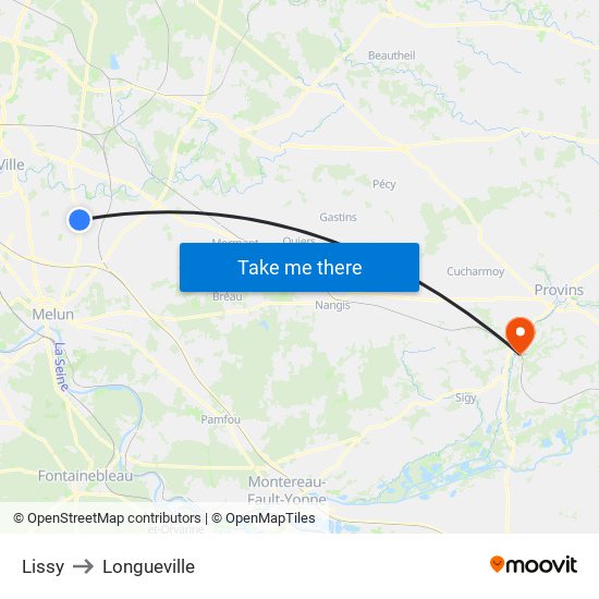 Lissy to Longueville map