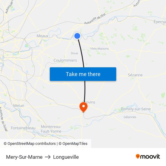 Mery-Sur-Marne to Longueville map