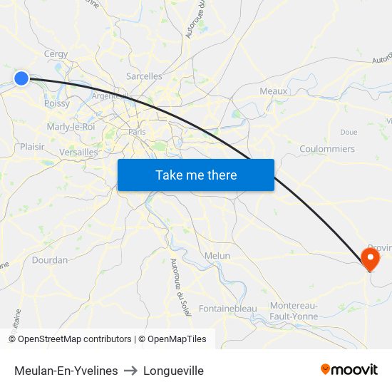 Meulan-En-Yvelines to Longueville map