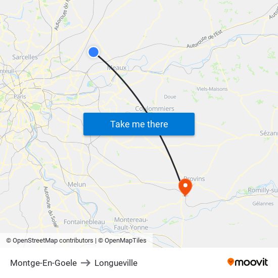 Montge-En-Goele to Longueville map