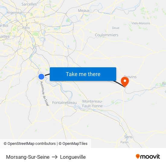 Morsang-Sur-Seine to Longueville map