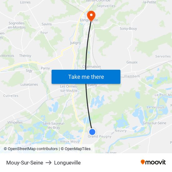 Mouy-Sur-Seine to Longueville map