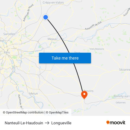 Nanteuil-Le-Haudouin to Longueville map