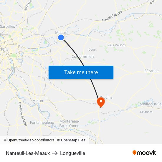 Nanteuil-Les-Meaux to Longueville map
