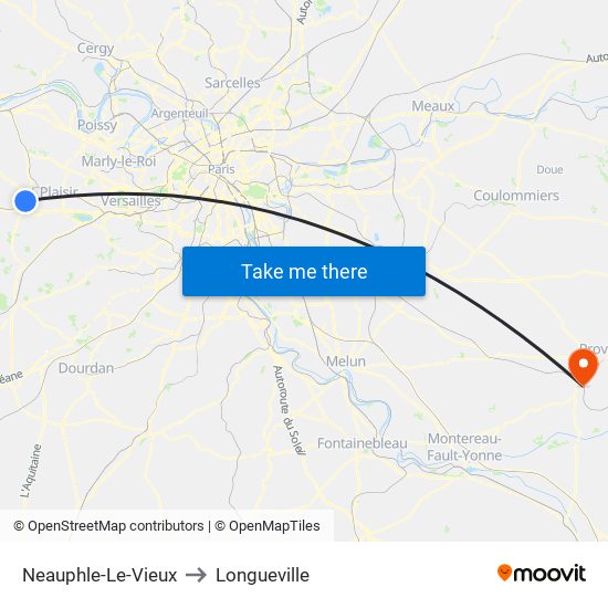 Neauphle-Le-Vieux to Longueville map