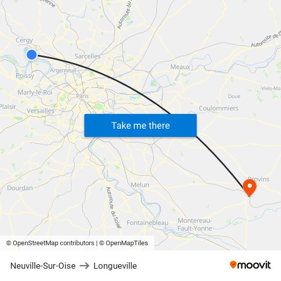 Neuville-Sur-Oise to Longueville map
