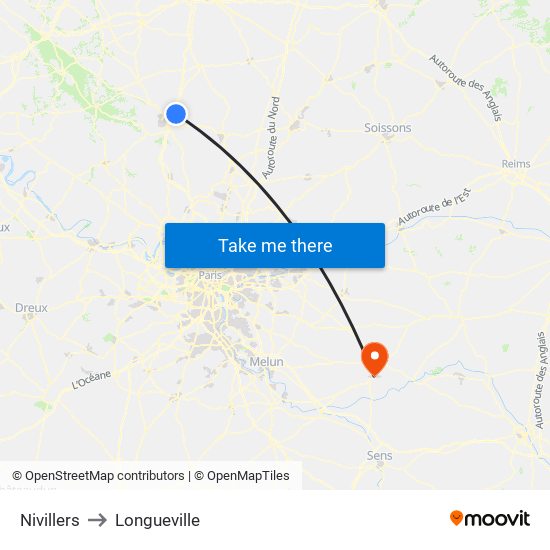 Nivillers to Longueville map
