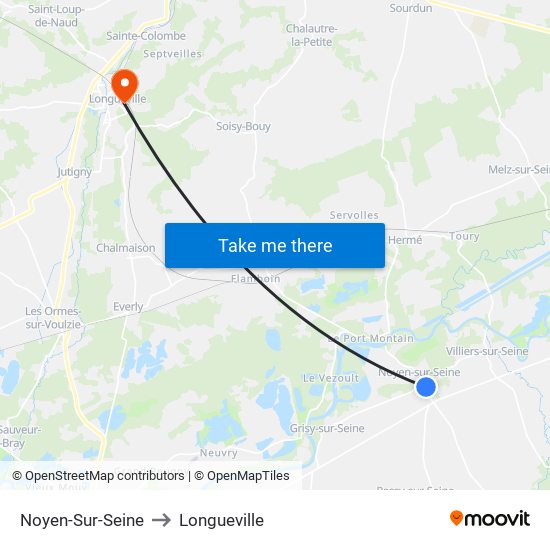 Noyen-Sur-Seine to Longueville map