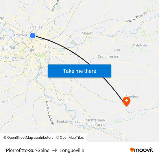 Pierrefitte-Sur-Seine to Longueville map