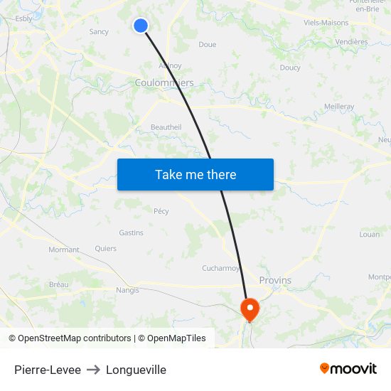 Pierre-Levee to Longueville map
