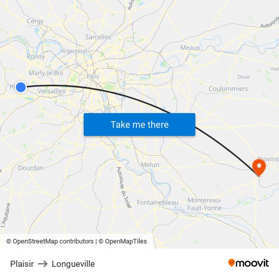 Plaisir to Longueville map
