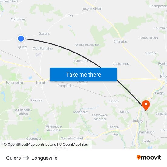 Quiers to Longueville map