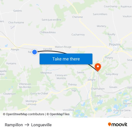 Rampillon to Longueville map