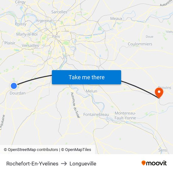 Rochefort-En-Yvelines to Longueville map