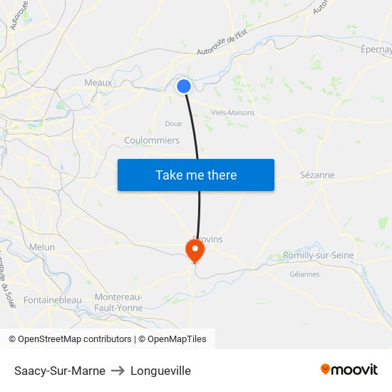 Saacy-Sur-Marne to Longueville map