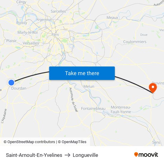 Saint-Arnoult-En-Yvelines to Longueville map