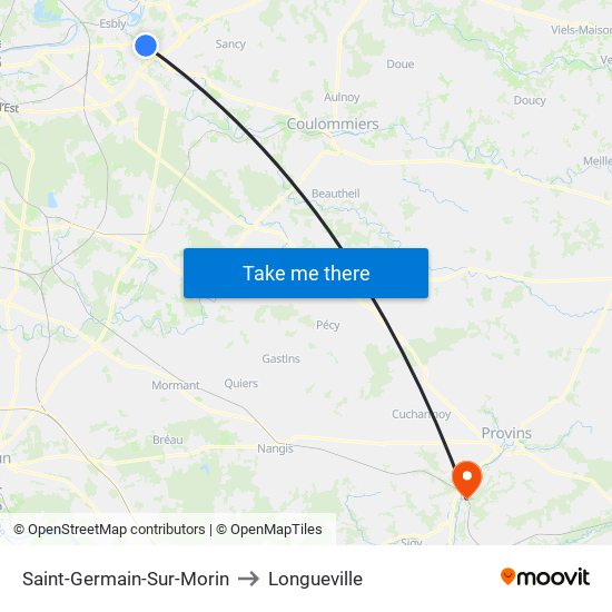 Saint-Germain-Sur-Morin to Longueville map