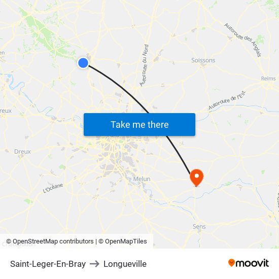 Saint-Leger-En-Bray to Longueville map