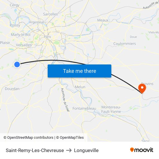 Saint-Remy-Les-Chevreuse to Longueville map