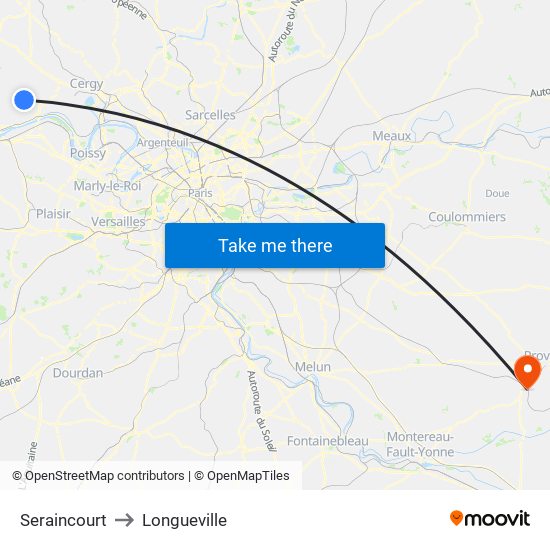 Seraincourt to Longueville map