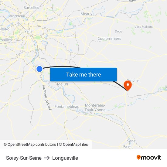 Soisy-Sur-Seine to Longueville map