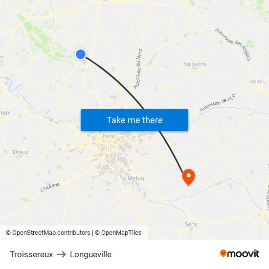 Troissereux to Longueville map