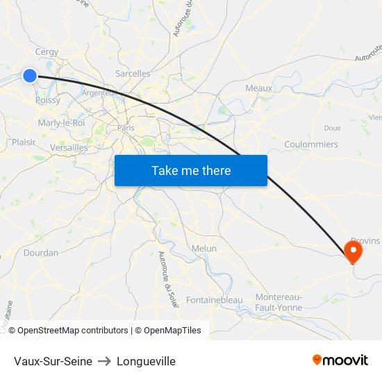 Vaux-Sur-Seine to Longueville map